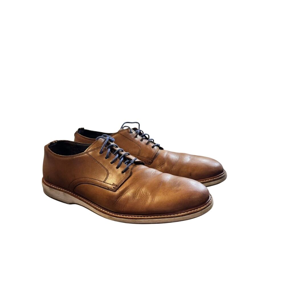 Cole Haan Men's Brown Morris Plain Oxford Leather Lace-Up Dress Shoes Sz 12